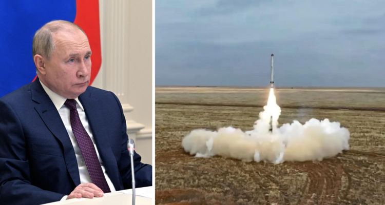 Vladimir Putin y prueba militar