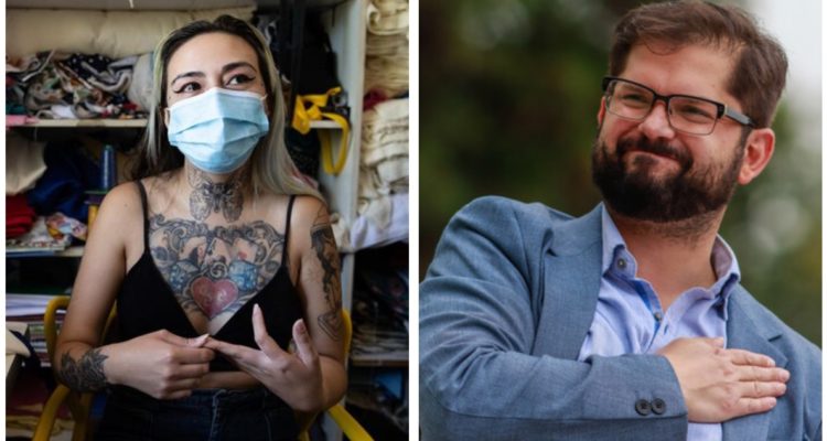 tejedora y gabriel boric