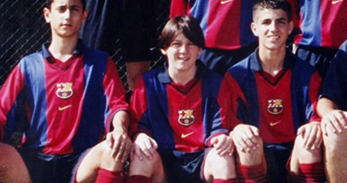 Vázquez y Messi en las divisiones formativas del Barcelona