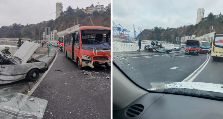 9 lesionados tras accidente de tránsito en Valparaíso