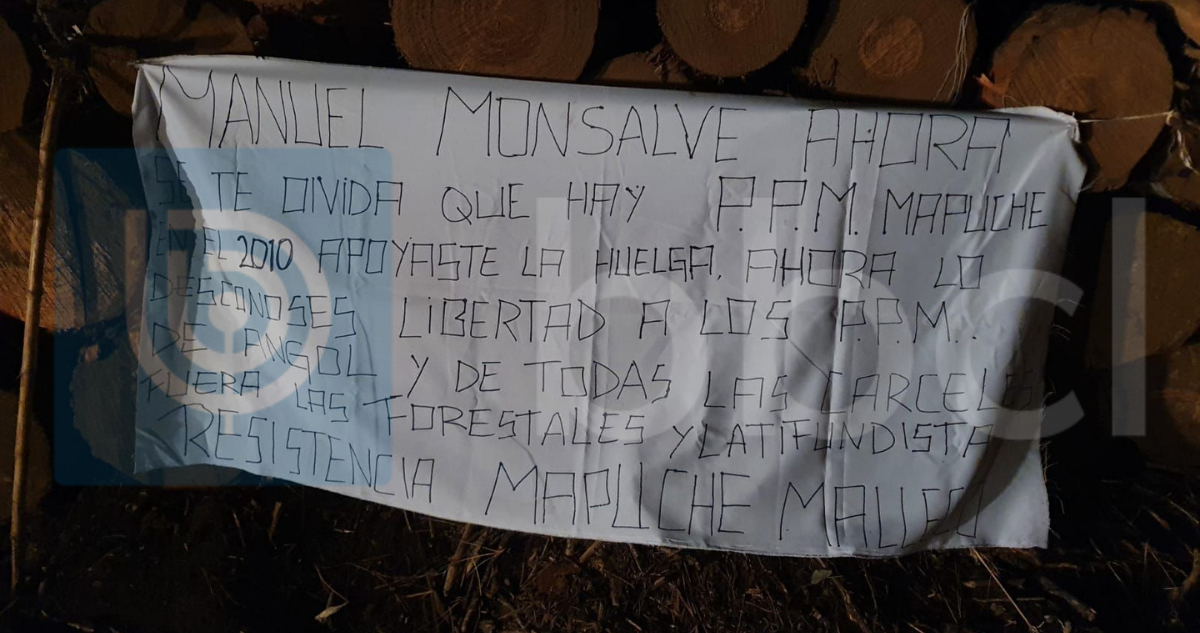 Ataque incendiario destruyó maquinaria en Victoria: dejan lienzo contra subsecretario Monsalve