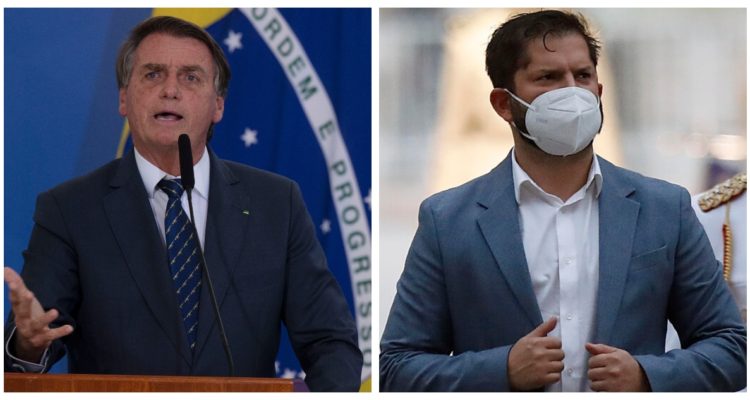 Fotografías de Jair Bolsonaro y Gabriel Boric.