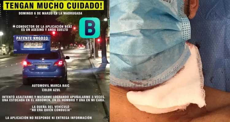 Pasajero denuncia que lo apuñaló chofer de aplicación