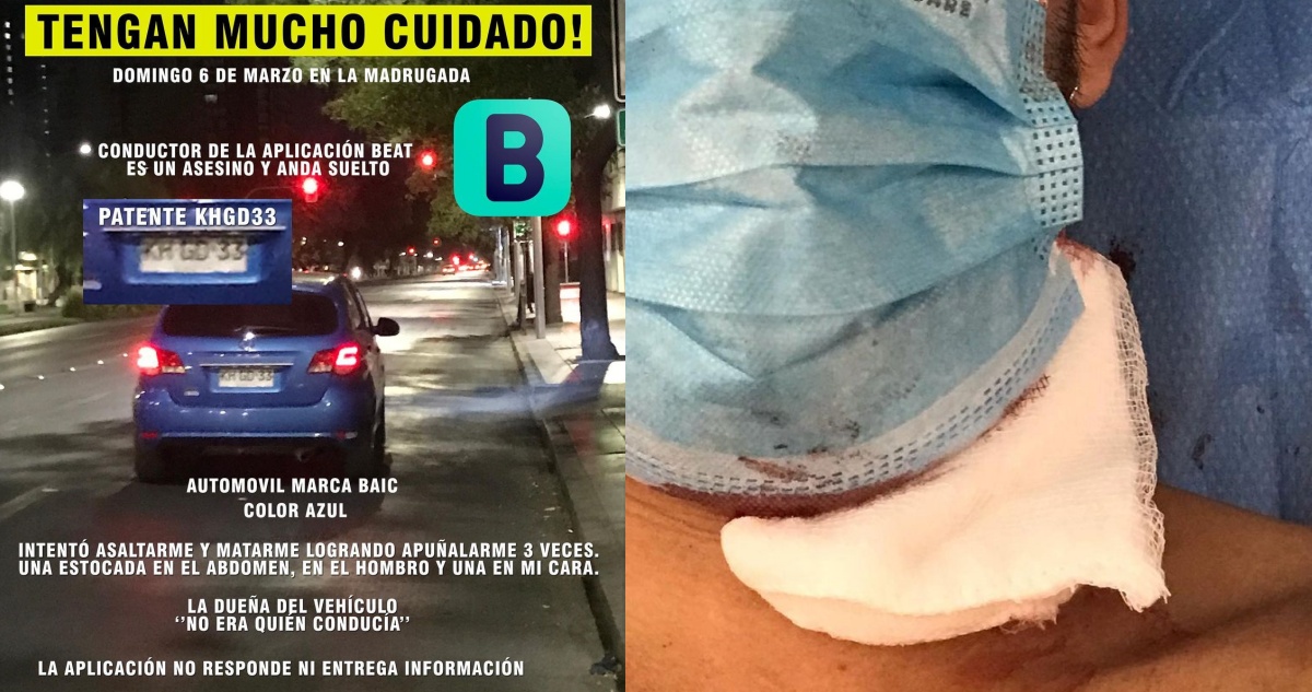 Pasajero denuncia que lo apuñaló chofer de aplicación