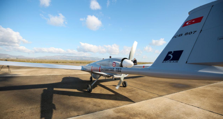 Un dron TB2 turco.