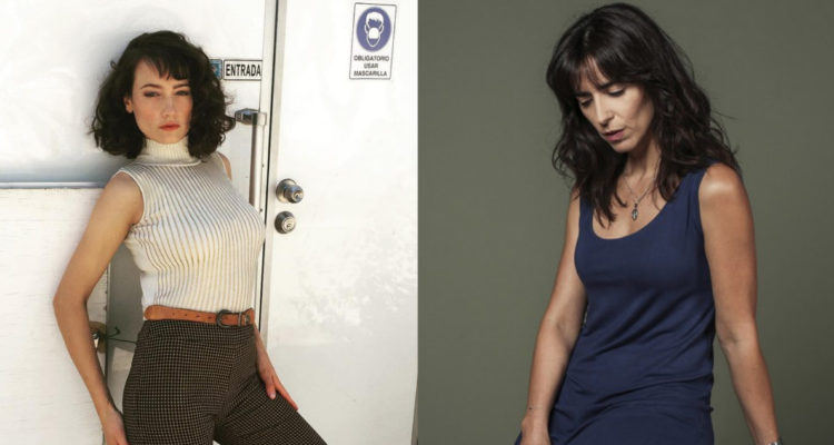 La actriz Geraldine Neary en la preparación de la serie Los Prisioneros y Paz Bascuñan bajo su papel en Demente.