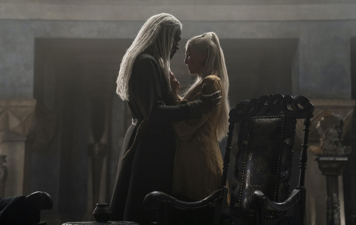 Lord Corlys Velaryon y princesa Rhaenys Targaryen 