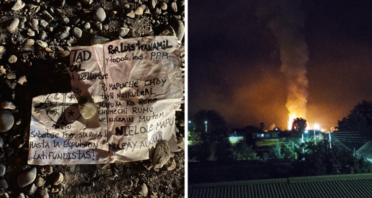 Dos actos de violencia se registraron en La Araucanía: uno de ellos se atribuye a Weichan Auka Mapu