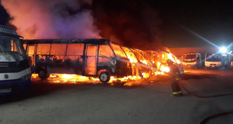 incendio consumió siete máquinas