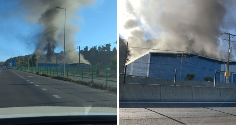 Un incendio afecta a una empresa que queda ubicada cerca del Hospital San José de Coronel