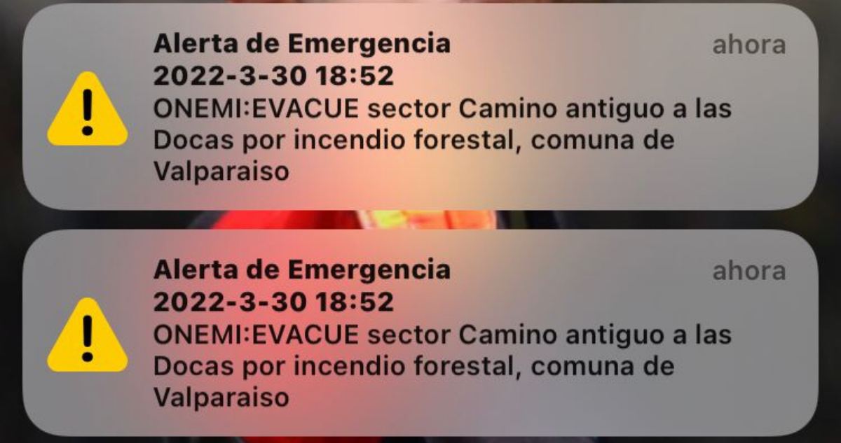 Llaman a evacuar sector Laguna Verde por incendio forestal que mantiene en Alerta Roja a Valparaíso