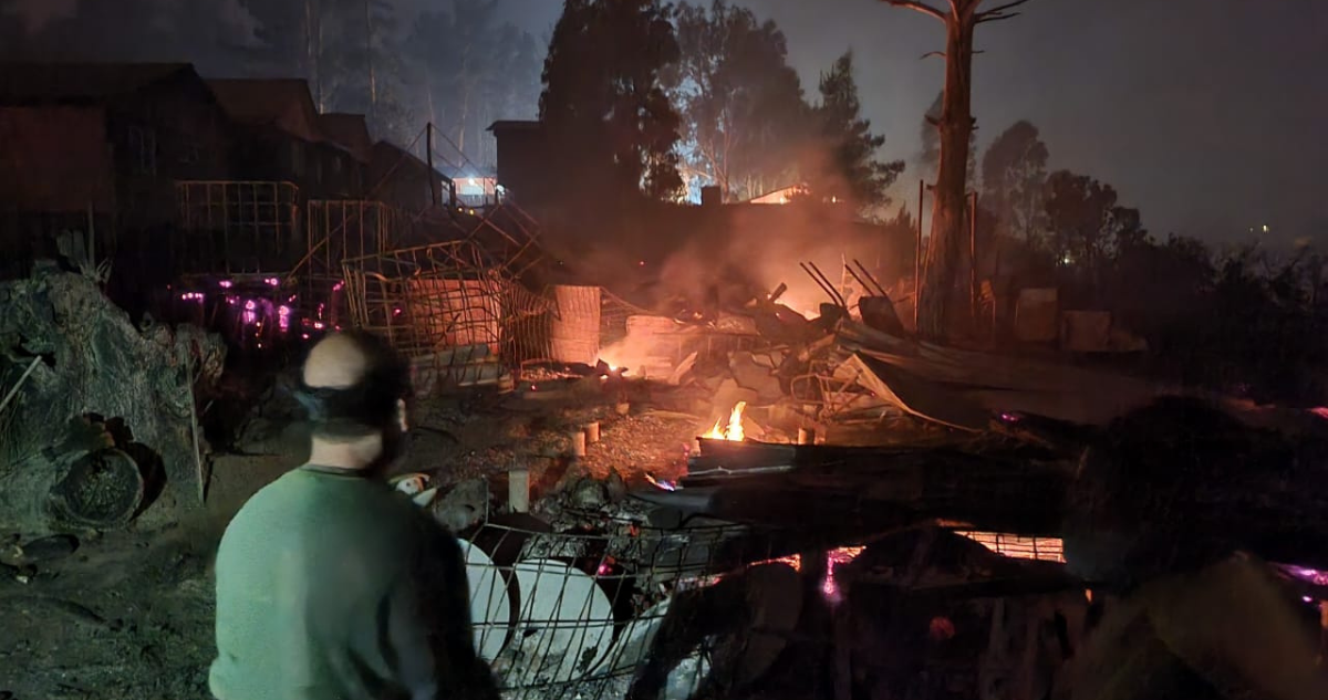 Incendio forestal en Valparaíso.