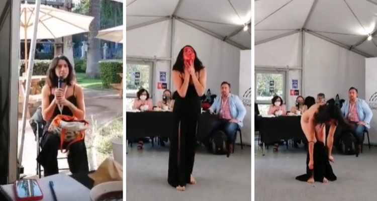 joven se desnuda como protesta