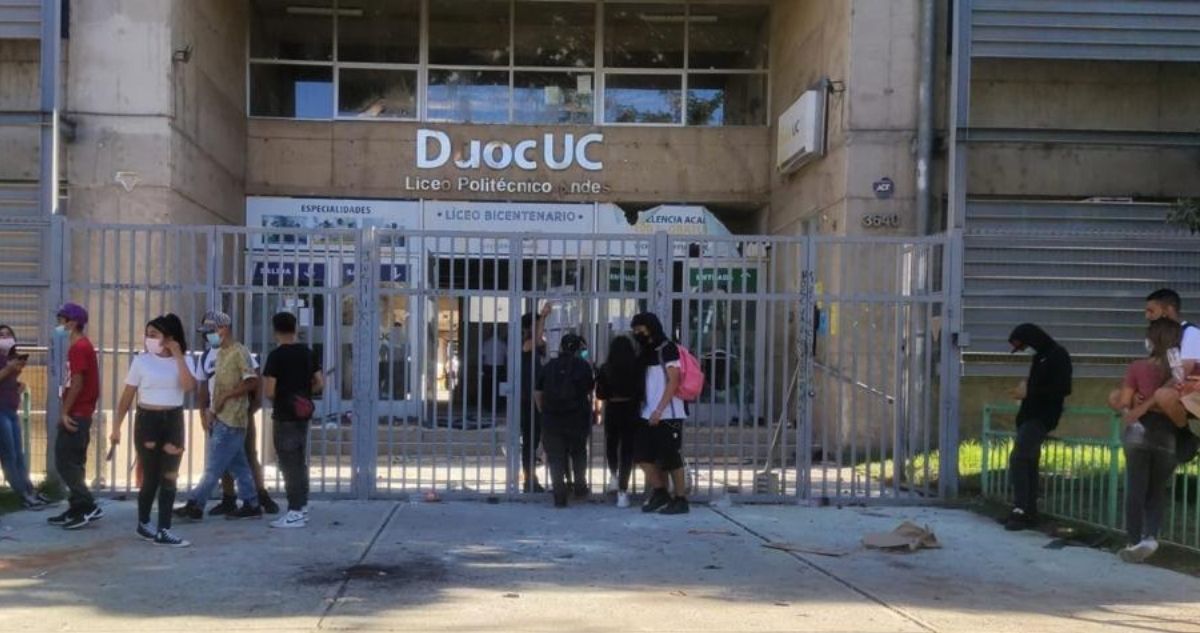 Daños en Liceo tras manifestación