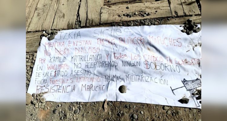 Lienzo contra el diálogo en Temucuicui