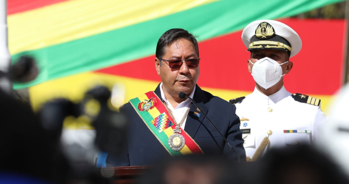 Luis Arce en el acto por el Mes del Mar.