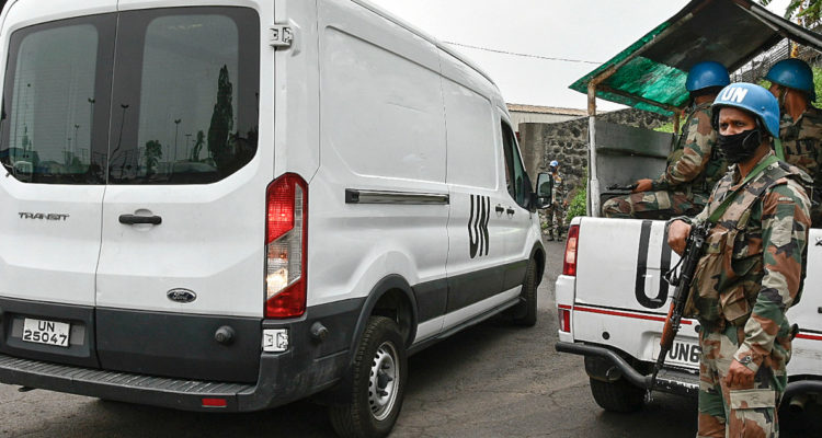 Contexto de cascos azules en el Congo.