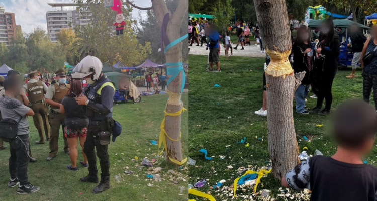 Graban a personas talando árbol en medio de danzas en Parque de Los Reyes: sería un ritual peruano
