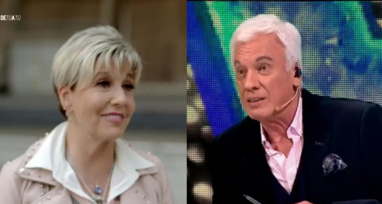 La presentadora de televisión Paulina Nin en el programa De tú a tú. A su lado, Antonio Vodanovic.