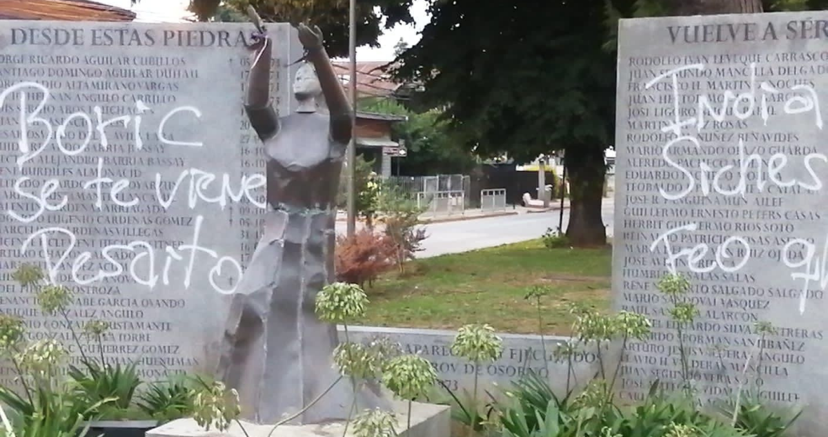 Rayan memorial en Osorno con insultos hacia Boric y Siches