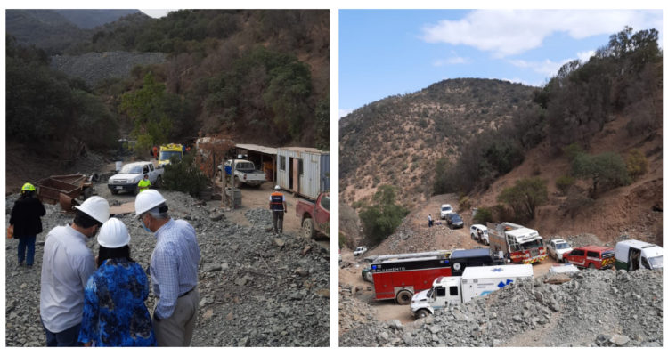Rescatan a minero que quedó atrapado tras derrumbe en El Maitén de Chacón de Rancagua