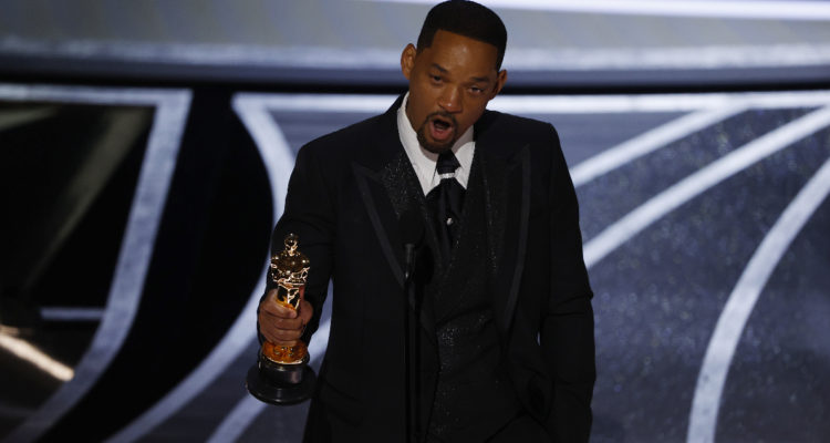 El actor Will Smith rompiendo en llanto tras ganar el Óscar a Mejor Actor.