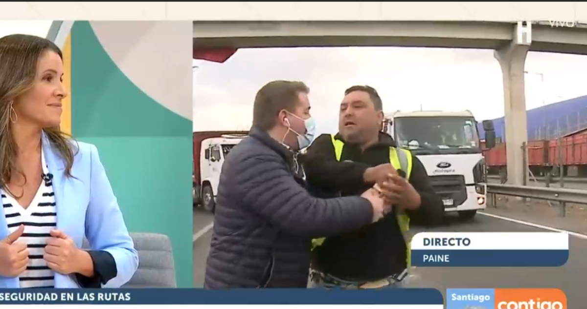 Agresión de camioneros a notero