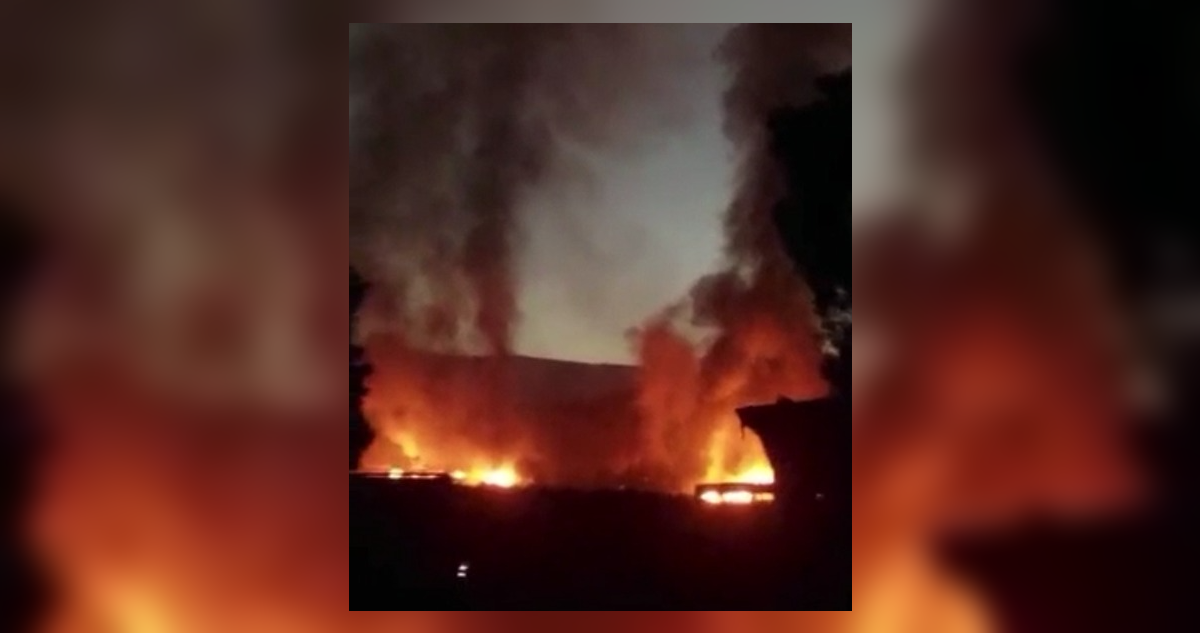 Imagen de un ataque incendiario en Contulmo
