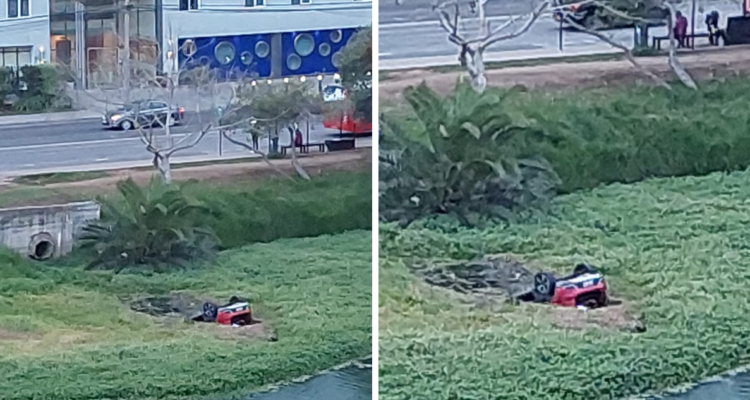 Un automóvil con tres personas en su interior caen en el estero Marga-Marga de Viña del Mar