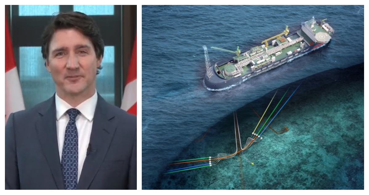 Foto del primer ministro de Canada y proyecto petrolero de Equinor