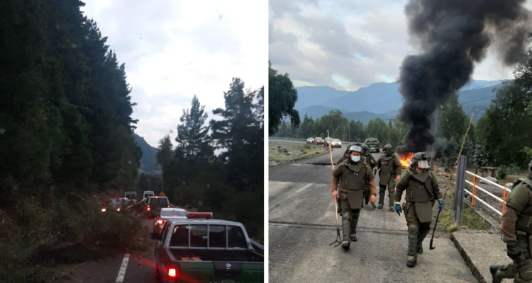 Instalan barricada incendiaria en Alto Bío Bío: investigan relación con la toma del Fundo San Miguel