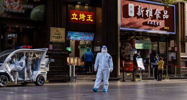 Calles de Shanghai en cuarentena.