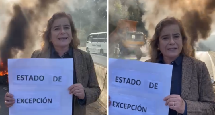 “Estado de Excepción, ahora ya”: diputada Weisse se graba con barricadas de fondo y emplaza a Siches