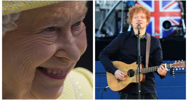 reina isabel II y ed sheeran
