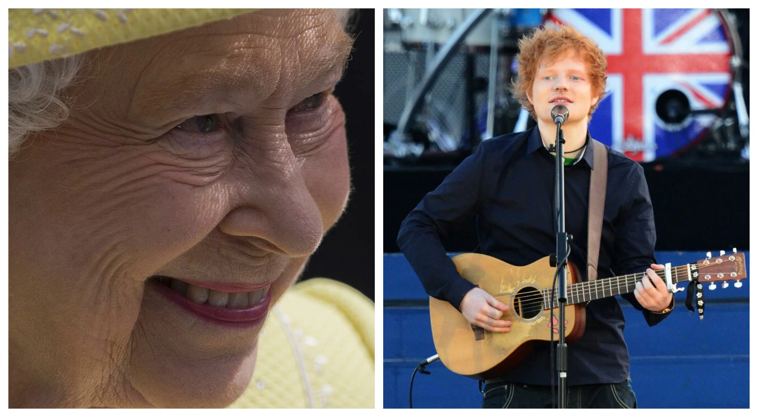 reina isabel II y ed sheeran