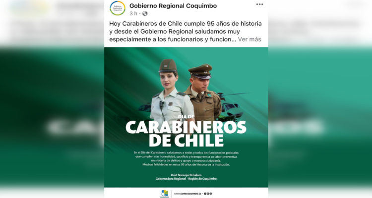 Gore Coquimbo saludó a Carabineros con foto de actriz: respondió críticas con polémico tuiteo