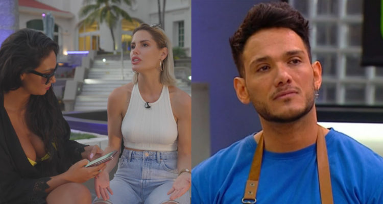 Gala Cardirola hablando con Pamela Díaz, A su lado, Iván Cabrera en el Discípulo del Chef.