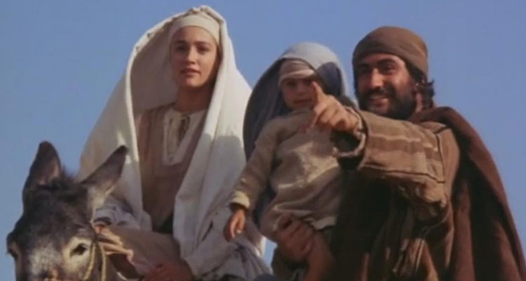 Jesús, María y José en la miniserie Jesús de Nazareth.