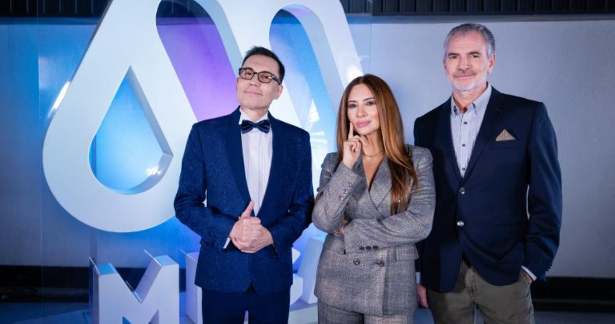El actor Álvaro Rudolphy, la cantante nacional Myriam Hernández y el crítico argentino Marcelo Polino como los jurados de El Retador.