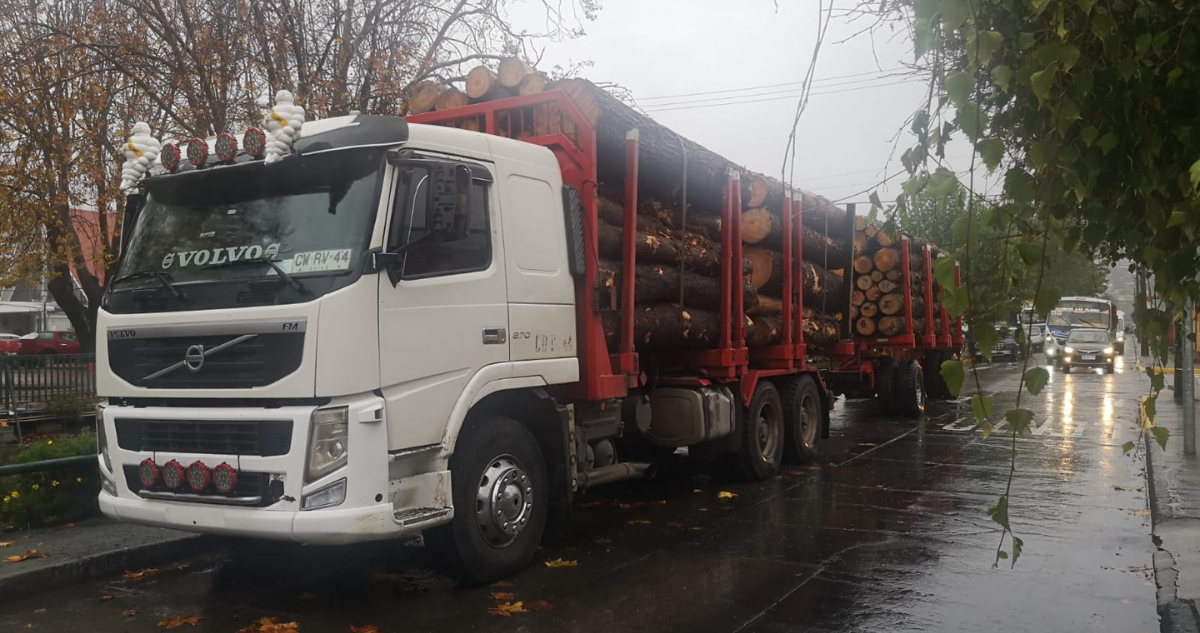 Dos detenidos por madera robada en la región del Bío Bío.