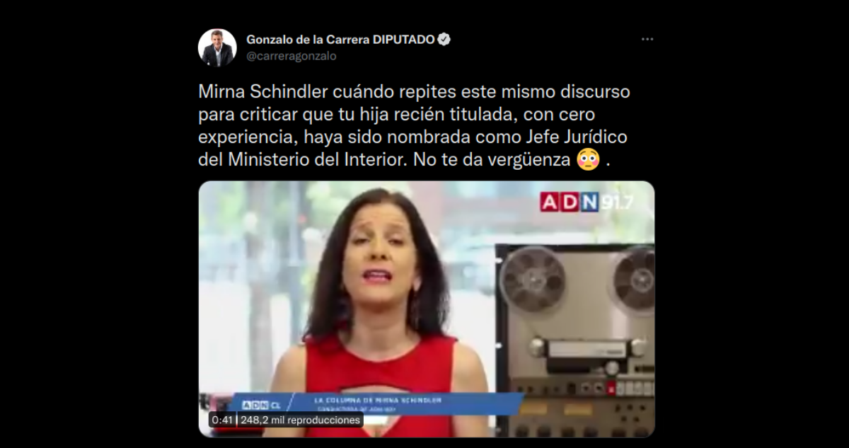 De La Carrera opinó en Twitter del caso