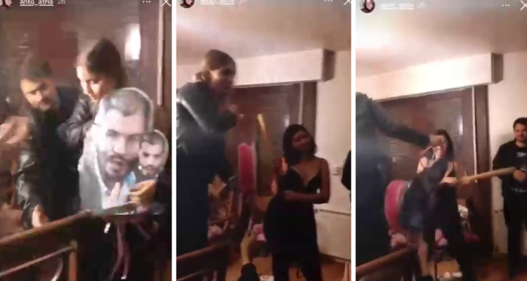 Garín molesto por video de Antonia Atria donde rompen piñata con su cara.