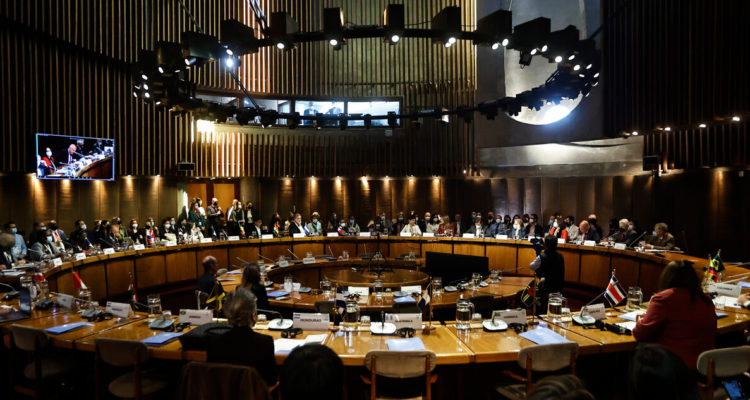 Sesión de la primera COP del Acuerdo de Escazú