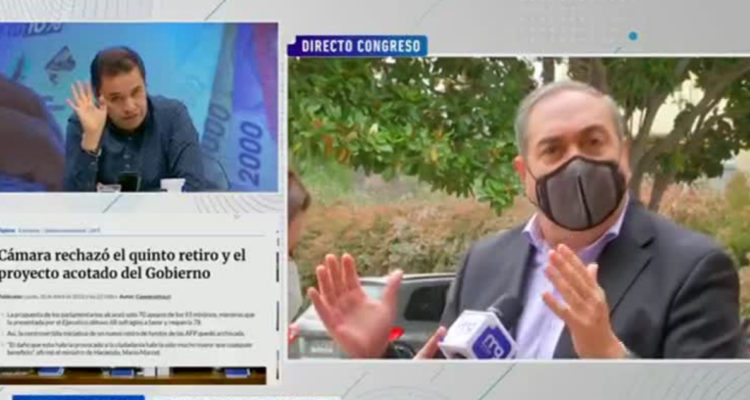 El periodista Roberto Saa y el diputado Carlos Bianchi discutiendo en Mucho Gusto.