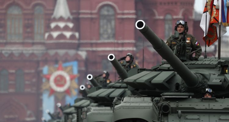 Soldados rusos en una demostración.