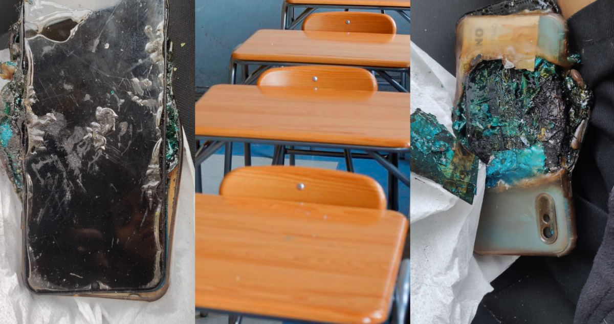 Teléfono explota en sala de clases