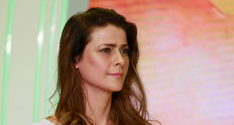 Tonka Tomicic en el set del matinal Bienvenidos.