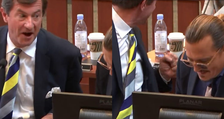 El abogado de Johnny Depp celebrando el relato de Amber Heard, donde afirma agresiones contra Kate Moss.