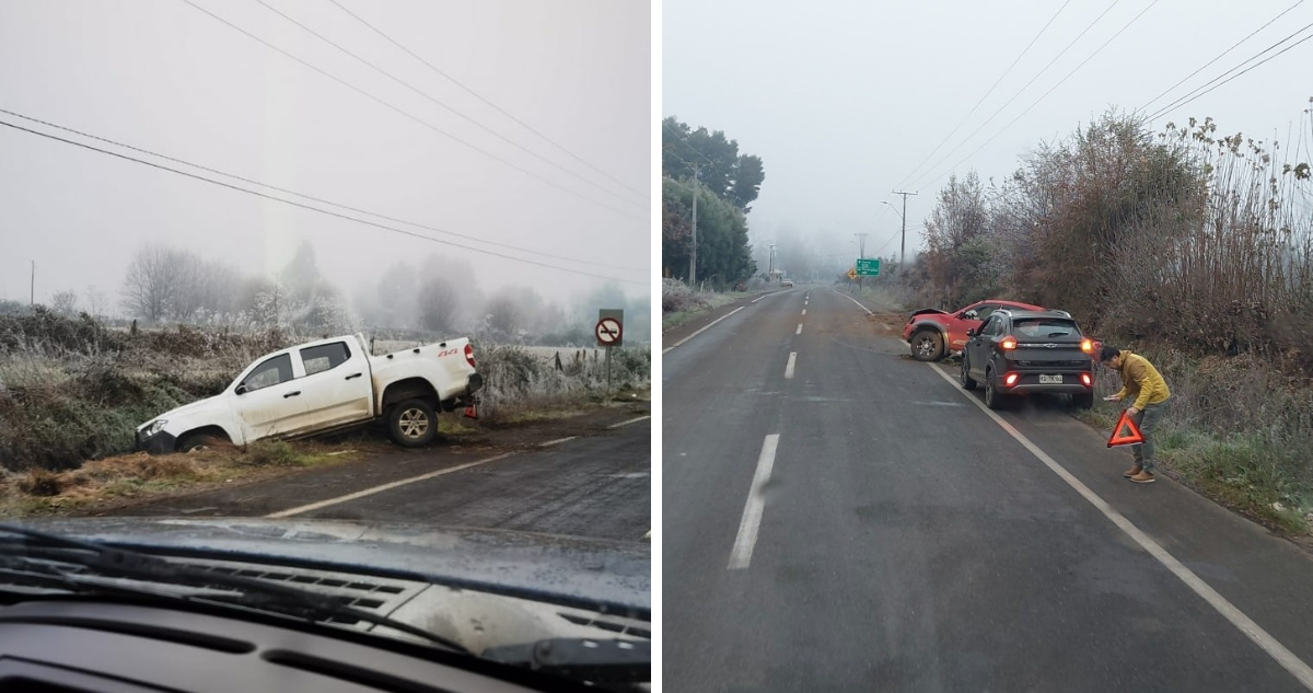 Bajas temperaturas provocan al menos cuatro accidentes de tránsito en rutas de La Araucanía