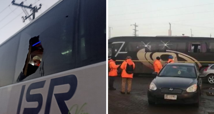 Apedrean bus de Enap en Hualpén